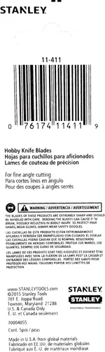Vista 2 de Stanley 11-411 Cuchillas para cuchillos de hobby, 5 cuchillas