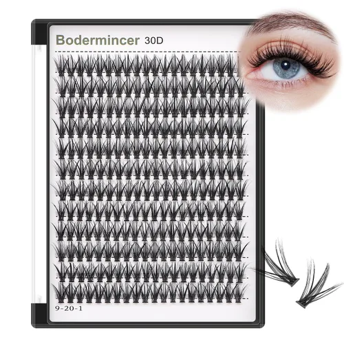 Vista 8 de Bodermincer 7D/10D/20D/30D/40D/50D/60D/80D/100D Rizo D, 240 unidades, extensiones de pestañas postizas, individuales y en racimo, pestañas falsas