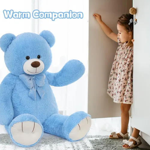 Vista 5 de Tezituo Oso de Peluche Gigante de 47 Pulgadas, Suave Animal de Peluche Grande Tamaño Real de 4 Pies, Juguete de Oso de Peluche, Regalo de San Azul