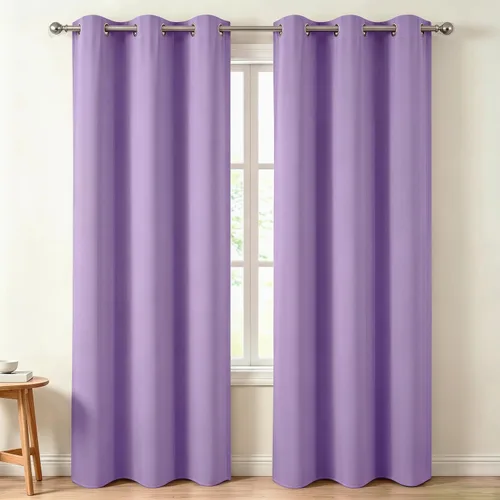 Vista 88 de Diraysid Cortinas opacas beige con ojales para dormitorio, con aislamiento térmico, cortinas de oscurecimiento de habitación, 38 x 54 pulgadas, 2