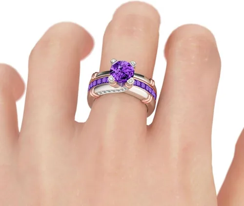 Vista 5 de Jeulia - Anillo de plata de ley con circonitas intercambiables para mujer, para boda, compromiso, aniversario