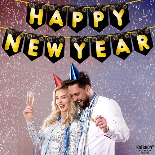 Vista 7 de KatchOn Cartel de Feliz Año Nuevo 2025 – Grande de 10 pies, No DIY Cartel de Año Nuevo Telón de fondo para decoraciones Suministros de fiesta