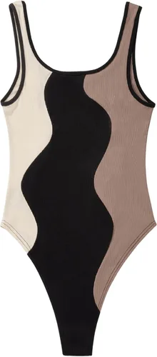 Vista 2 de Verdusa Body ajustado sin mangas con cuello redondo y bloques de color para mujer