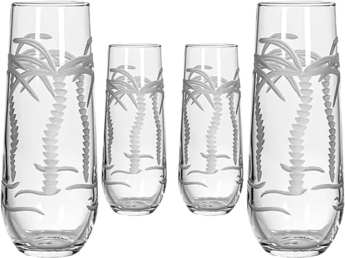 Vista 13 de Rolf Glass Copa de vino con globo de palmera, copas de vino tinto de 18 onzas, sin plomo, cristal grabado con rueda de diamante, diseño de palmera