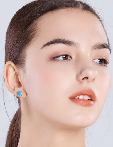 Vista 2 de Sterling Silver Opal Stud Earrings for Women Solitaire 6x8mm Oval Cut Opal Gemstone Earrings for Girls