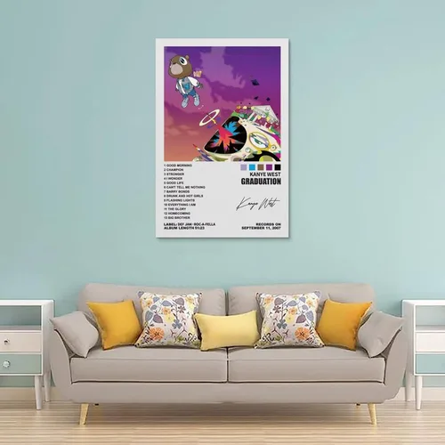 Vista 2 de TAICI Kanye West - Póster de graduación para habitación, lienzo estético, decoración de pared, 16 x 24 pulgadas (15.7 x 23.6 in)