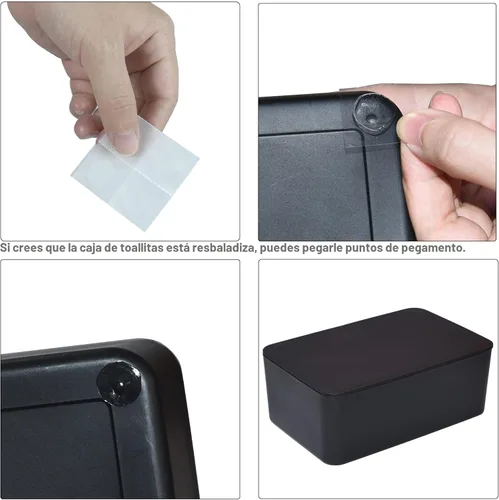 Vista 6 de Dispensador de toallitas para pañales, caja de almacenamiento de pañuelos, soporte dispensador de toallitas húmedas con tapa para el hogar, oficina