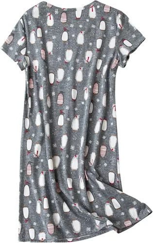 Vista 2 de American Trends Camisones para mujer, de algodón, de manga corta, vestido de noche, casual, pijama suave, ropa de dormir