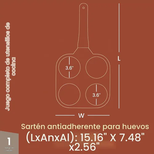 Vista 2 de Sartén antiadherente para freír huevos de 4 tazas, mármol azul, sartén para panqueques de granito, libre de PFOS y PFOA, aluminio fundido a presión