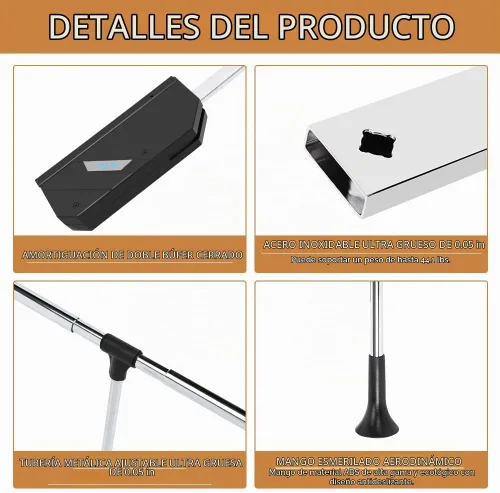 Vista 5 de Barra desplegable para armario, acero inoxidable ajustable de 26 a 35