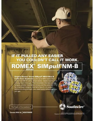 Vista 9 de Southwire Romex Brand Simpull Solid Indoor 14/3 W/G NMB Cable 100ft coil - SW 63946828