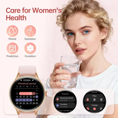 Vista 6 de Woneligo Relojes inteligentes para mujeres, pantalla táctil HD de 1.57" (2 bandas) con Bluetooth para llamadas (hacer/responder), rastreador