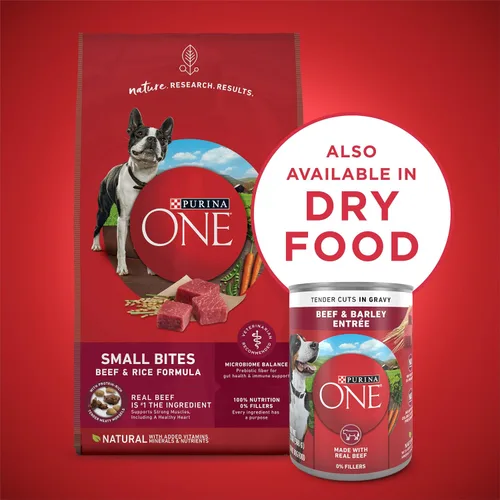 Vista 10 de Purina ONE Tender Cuts in Salsa de carne de res y cebada en salsa húmeda para perros (paquete de 12) latas de 13 onzas Tender Cuts in Gravy