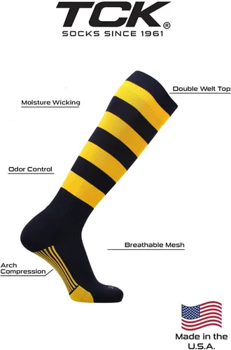 Vista 23 de TCK Winger Hoop - Calcetines de rugby con rayas para hombre