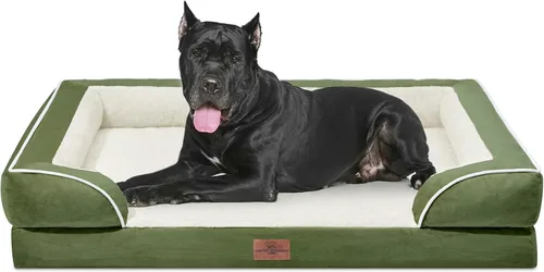 Vista 85 de Comfort Expression - Cama ortopédica para perros medianos, 28 x 19 pulgadas, cama impermeable y de apoyo de espuma con cojines removibles, sofá