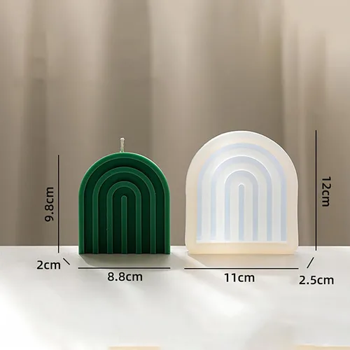 Vista 3 de Paquete de 2 moldes de fundición de joyería de resina para puerta de arco y vela de línea de corazón, molde de silicona 3D para suministros