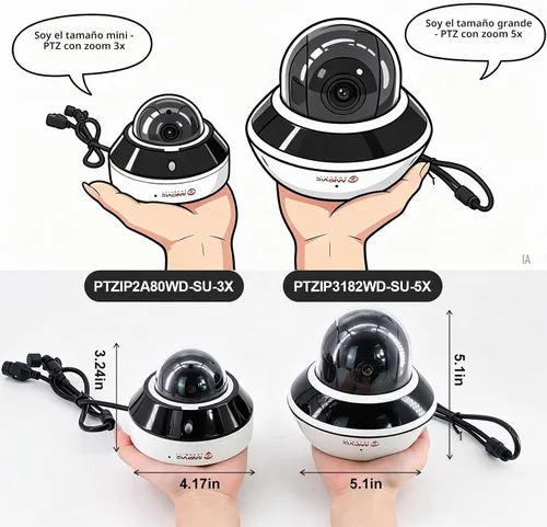 Vista 4 de Anpviz Mini 4K 8MP PTZ POE IP Dome Camera Outdoor with 3X