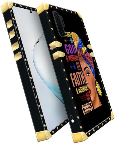Vista 4 de DAIZAG Funda compatible con Samsung Galaxy Note 10 Plus, decoración dorada de mujer de fe, funda protectora de TPU suave antiarañazos