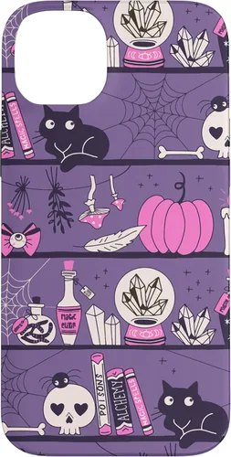 Vista 15 de iPhone 16 Vintage Witchy Magical Witch Tool box Cute Halloween Purple Case