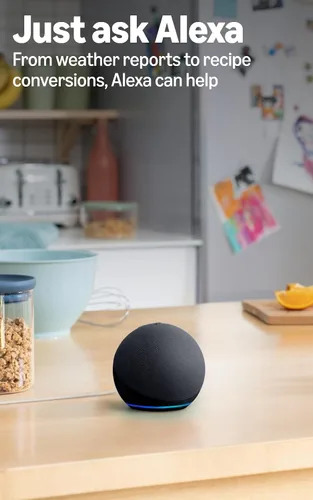Vista 7 de Amazon Echo Dot: parlante Alexa con sonido vibrante, ideal para dormitorios, comedores y oficinas (carbón)