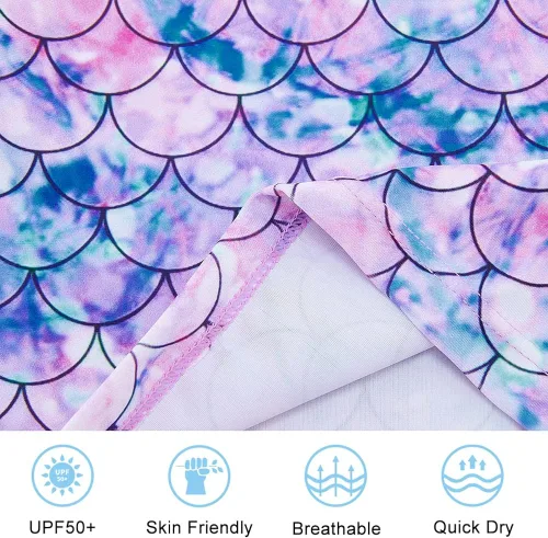 Vista 5 de Funnycokid Conjunto de traje de baño de dos piezas de manga larga con UPF 50 UV 2-10 años