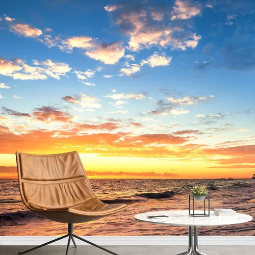 Vista 13 de wall26 Adhesivo mural removible para pared, isla tropical púrpura, playa, naturaleza, desierto, fotografía, realismo, paisaje rústico, decorativo