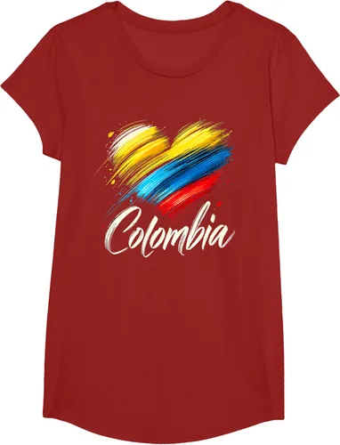 Vista 3 de Camiseta de orgullo colombiano con corazón de la bandera de Colombia