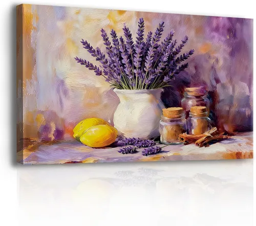 Vista 7 de Arte de pared Zen azul y dorado para sala de estar, flor de loto abstracto, naturaleza, montaña, río, imagen, meditación, oficina, budismo