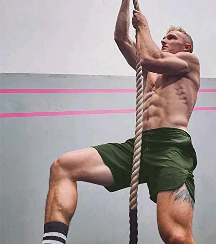 Vista 2 de COOFANDY - Paquete de 2 pantalones cortos de entrenamiento para hombre, diseño con bolsillos, de secado rápido, para fisicoculturismo, levantamiento