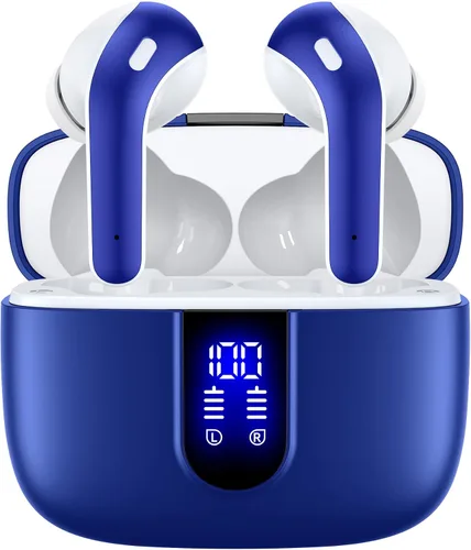 Vista 13 de TAGRY Auriculares Bluetooth Verdaderamente Inalámbricos Auriculares 60H Reproducción Pantalla LED de Energía Audífonos con Estuche de Carga