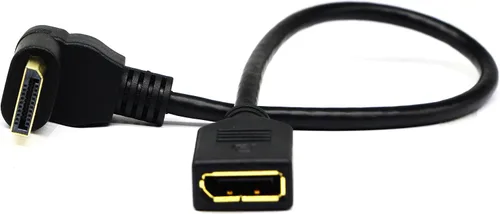 Vista 5 de CGTime - Cable DP a DP (30 CM/12 pulgadas), chapado en oro de 90 grados en ángulo hacia abajo macho a Displayport hembra Cable adaptador