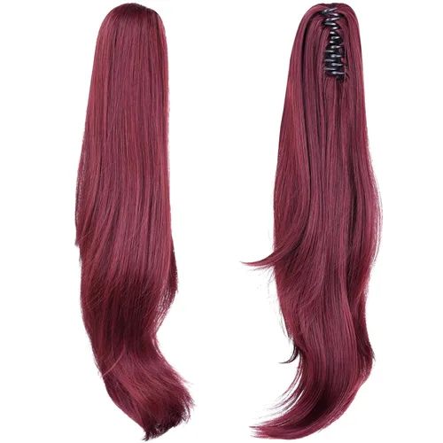 Vista 38 de extensión de cola de caballo, extensión de pelo con pinza de 12" cola de caballo rizada corta Extensión de pelo sintético de aspecto natural