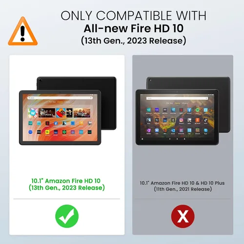 Vista 2 de MoKo - Funda para tableta Amazon Kindle Fire HD 10 (13ª generación, versión 2023) de 10.1 pulgadas, funda de piel sintética con soporte triple