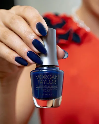 Vista 6 de Morgan Taylor Esmalte de uñas profesional azul, esmalte de uñas azul, laca de uñas de larga duración, 0.5 onzas