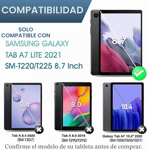 Vista 2 de Funda con teclado para Samsung Galaxy Tab A7 Lite 8.7" 2021, color verde oscuro