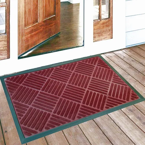 Vista 9 de DM25 - Alfombrillas de goma antideslizantes para puerta delantera, alfombrillas de entrada, rascador de zapatos, tapete de bienvenida