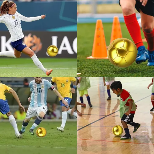 Vista 4 de Linkidea Balón de fútbol de color dorado tamaño 5, pelota de fútbol dorada de tamaño oficial, idea de regalo para fútbol de estilo libre y malabares