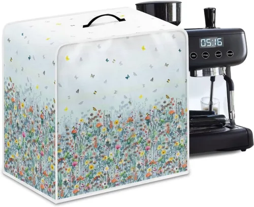 Vista 36 de Funda para cafetera, poliéster, azul, se adapta a la mayoría de máquinas de café estándar, protector resistente al polvo, huellas dactilares