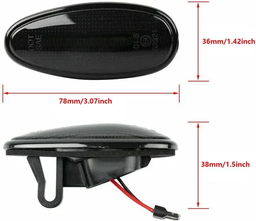 Vista 3 de Lámparas de marcador de repetidor lateral para guardabarros delanteros, ajuste OEM, luces LED ámbar de marcador lateral, compatible con modelos