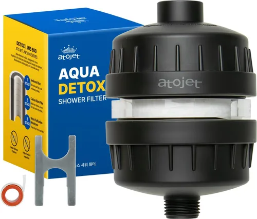 Vista 11 de Filtro de ducha Aqua Detox influenciado por la tradición de belleza de Corea. Alivia la sequedad y la irritación mientras mejora la salud de la piel