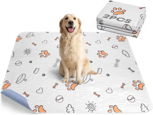 Vista 10 de Almohadillas lavables para orina para perros, 2 paquetes pequeños de 18"x24", almohadillas reutilizables súper absorbentes para cachorros