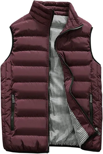 Vista 8 de Feiairuike Abrigos de chaleco acolchados para exteriores con cuello alto para hombre