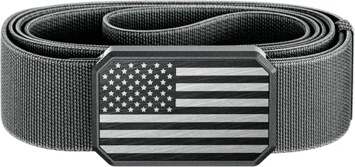 Vista 27 de Groove Life - Cinturón de nailon elástico para hombre con hebilla magnética de aluminio Gun Metal / Dark Earth