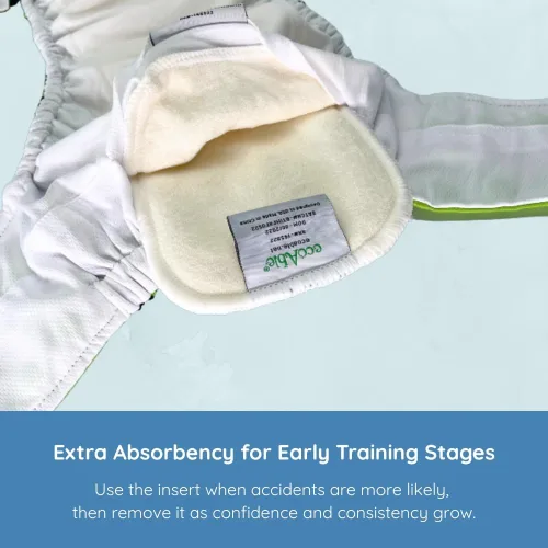 Vista 8 de EcoAble Pañal de entrenamiento reutilizable para ir al baño con inserto, pantalones de entrenamiento de tela diurna para niños pequeños y niños