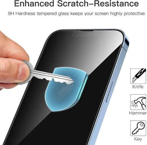 Vista 4 de JETech Protector de pantalla de cobertura completa para iPhone 13 Pro Max de 6.7 pulgadas, película de vidrio templado 9H, compatible con fundas