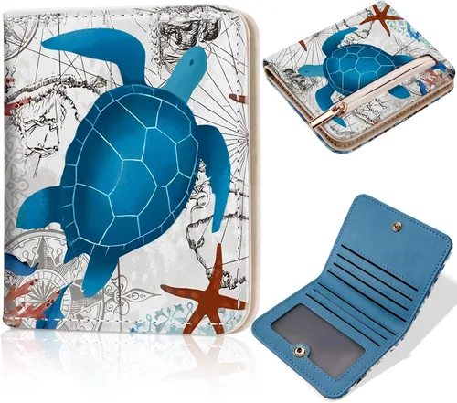 Vista 14 de Toughergun Billetera para Mujeres con Bloqueo RFID, Pequeña, Compacta, Bifold de Cuero de Lujo, Billetera de Bolsillo para Damas, Mini Monedero