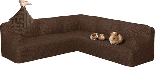Vista 17 de Fundas para sofá seccional en forma de L de 1 pieza, fundas de esquina elásticas para sofá, funda de sofá antideslizante, lavable, fundas de sofá
