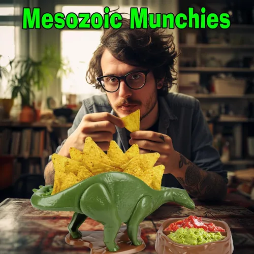 Vista 7 de Nachosaurus - Juego de soporte para nachos de dinosaurio con cuenco