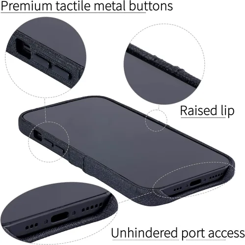 Vista 4 de Dockem Funda para tarjetas para iPhone 15 con placa de metal integrada para montaje magnético y 2 bolsillos para tarjetas: Cartera Luxe M2, piel