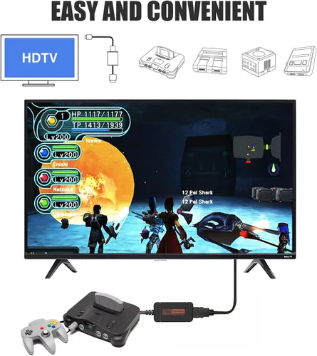 Vista 5 de IQIKU Adaptador HDMI para N64cubo de juegoSNES